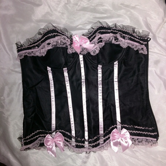 SOLD on another site Black and pink corset - Picture 1 of 4